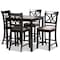 Baxton Studio Chandler Sand Upholstered and Espresso Wood 5-Piece Pub Dining Set 166-10762-9776 - alternate 1